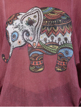 Bluza Dama Cu Elefant India Grena
