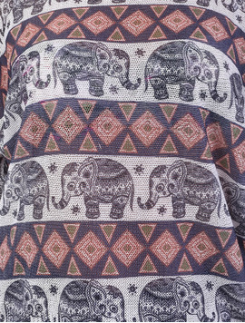 Bluza Dama Cu Elefanti Jungle Alb Si Gri