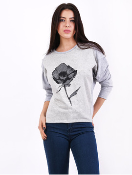 Bluza Dama Cu Maneca Lasata Bucket Gri