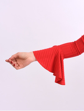 Bluza Dama Cu Maneca Clopot Basic Rosie