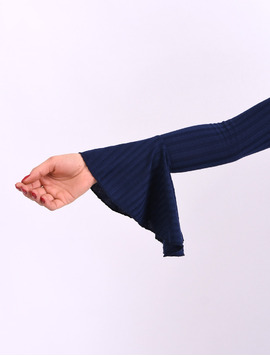 Bluza Dama Cu Maneca Clopot Basic Bleumarin