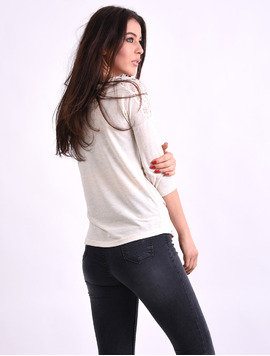 Bluza Dama Cu Imprimeu Create Bej
