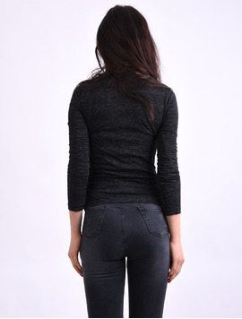 Bluza Dama Cu Nasturi Metalici Crystal Neagra