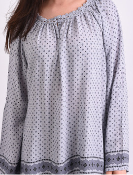 Bluza Dama Larga Cu Dantela La Guler Fresh Gri