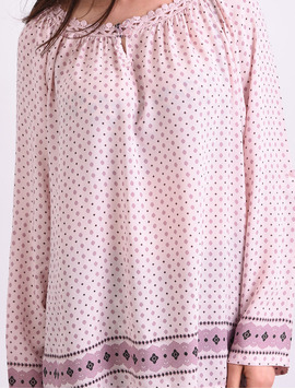 Bluza Dama Larga Cu Dantela La Guler Fresh Roz