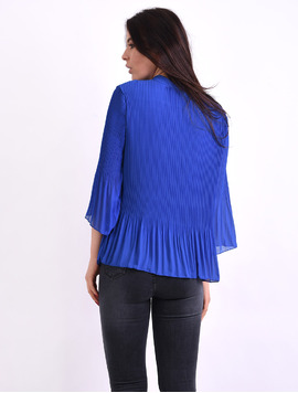 Bluza Dama Din Voal Plisat Reform Albastra