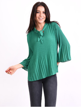 Bluza Dama Din Voal Plisat Reform Verde