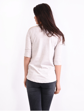 Bluza Dama Cu Imprimeu Pene Weird Bej