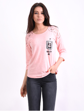 Bluza Dama Cu Imprimeu Dog Roz
