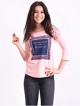 Bluza Dama Cu Imprimeu Afraid Roz