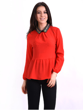 Bluza Dama Din Voal Si Margele Believe Rosie