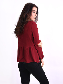 Bluza Dama Din Voal Si Margele Believe Grena