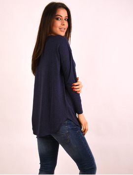 Bluza Dama Cu Aplicatii Decorative Connect Bleumarin