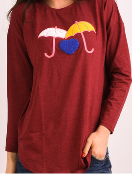Bluza Dama Cu Aplicatii Decorative Connect Grena
