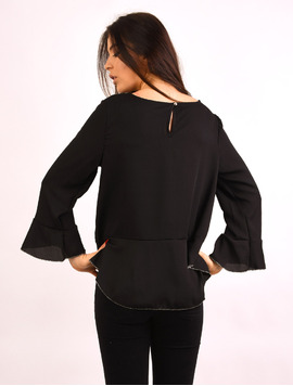 Bluza Dama Cu Volanase Apology Neagra