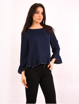 Bluza Dama Cu Volanase Apology Bleumarin