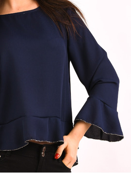 Bluza Dama Cu Volanase Apology Bleumarin