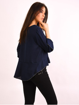 Bluza Dama Cu Volanase Apology Bleumarin