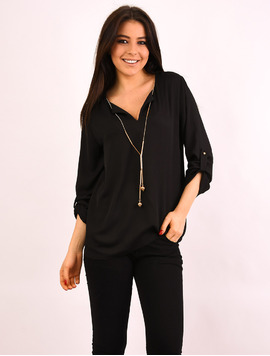 Bluza Dama Cu Colier Moments Neagra