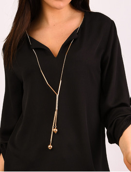 Bluza Dama Cu Colier Moments Neagra