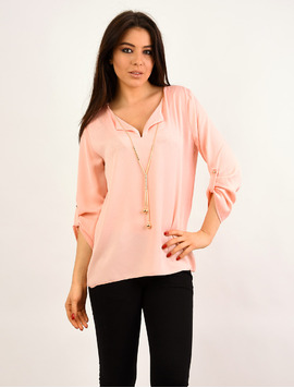 Bluza Dama Cu Colier Moments Roz