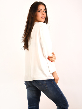 Bluza Dama Cu Colier Moments Alba