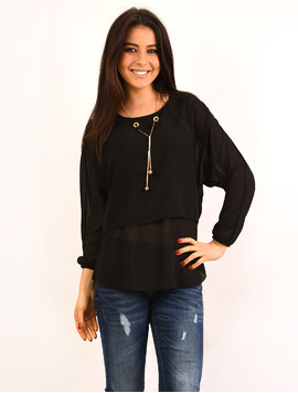 Bluza Dama Din Voal In Colturi Best Neagra