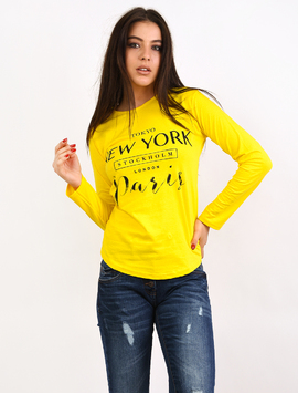 Bluza Dama Cu Imprimeu Tokyo Galbena