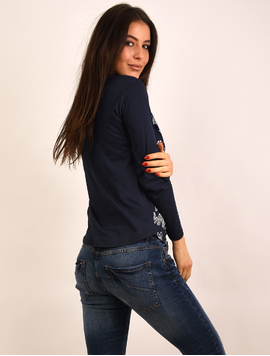 Bluza Dama Cu Imprimeu No Way Bleumarin