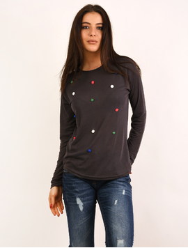 Bluza Dama Cu Bulbi Home Gri Petrol