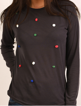 Bluza Dama Cu Bulbi Home Gri Petrol