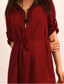 Bluza Dama Din Voal Cu Cordon Relative Grena
