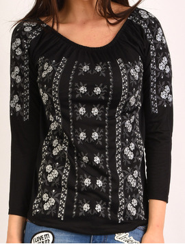 Bluza Dama Cu Imprimeu Floral Opportunity Neagra
