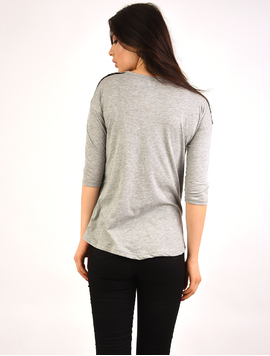 Bluza Dama Cu Imprimeu First Class Gri