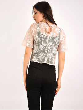 Bluza Dama Din Dantela Galaxy Roz