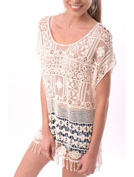 Bluza Dama Lunga Cu Broderie Elegant Wear Crem