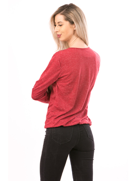 Bluza Dama TraditionalPattern Bordo Si Negru