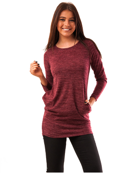Bluza Pufoasa Cu Buzunare Milano Grena