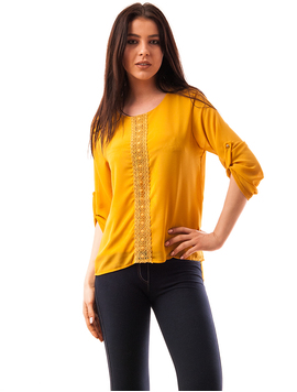 Bluza Dama Din Voal Coziness Mustar