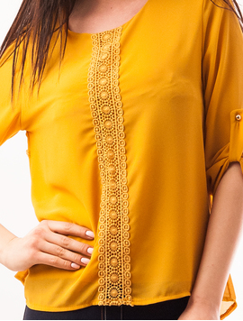 Bluza Dama Din Voal Coziness Mustar