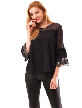 Bluza Dama Din Voal Strong Negru