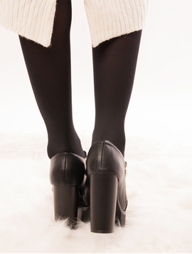 Botine Dama Cu Platforma Si Toc Inalt Feather Negre