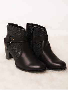 Botine Dama Cu Toc Si Catarama Stand Negre