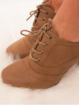 Botine Dama Cu Siret Positano Bej
