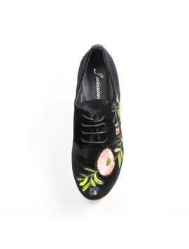 Pantofi Dama Cu Platforma Si Flori Anabella Negru 