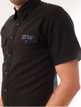 Camasa Barbateasca Cu Maneca Scurta New York Neagra