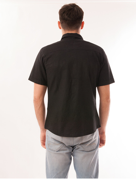 Camasa Barbateasca Cu Maneca Scurta New York Neagra