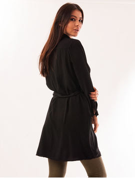 Camasa Dama Lunga Cu Cordon In Talie Bridge Neagra