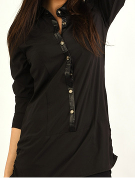 Camasa Dama Cu Guler Din Piele Ecologica Shape Neagra