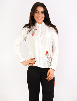 Camasa Dama Cu Broderie Lover Alba